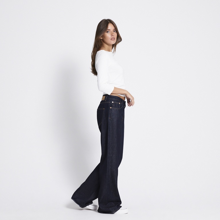 Mid waist wide jeans "Optiwide" Rinse